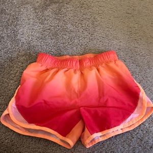 orange/ pink ombré shorts